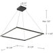 Piazza LED 35.38 inch Black Pendant Ceiling Light
