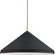 Dorothy Pendant Ceiling Light in Black with Gold Detail
