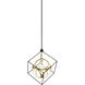 Monza LED 24.38 inch Black/Antique Brass Chandelier Ceiling Light