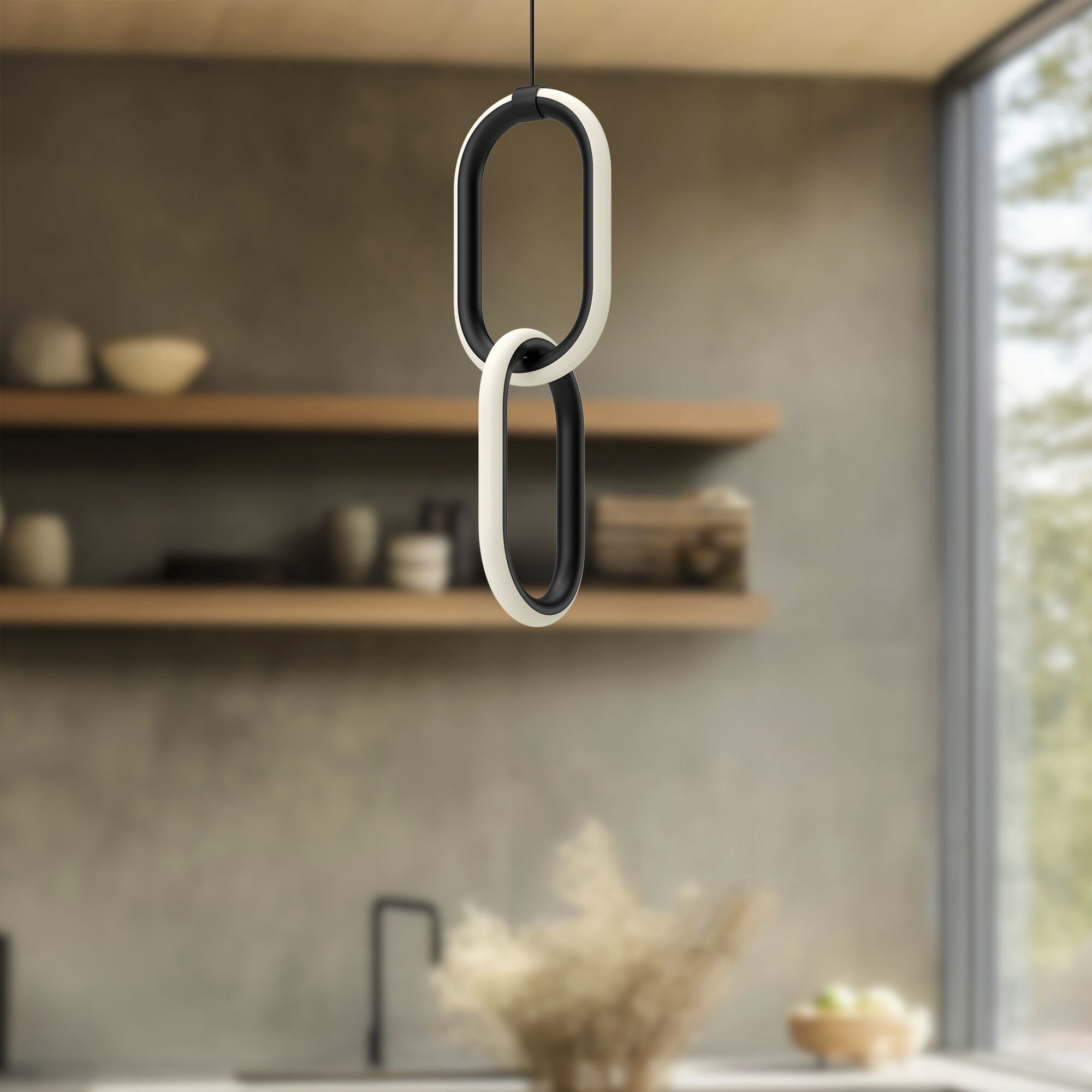 Airen LED 5.25 inch Black Pendant Ceiling Light