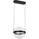 Pisces LED 11.88 inch Black and Light Guide Pendant Ceiling Light