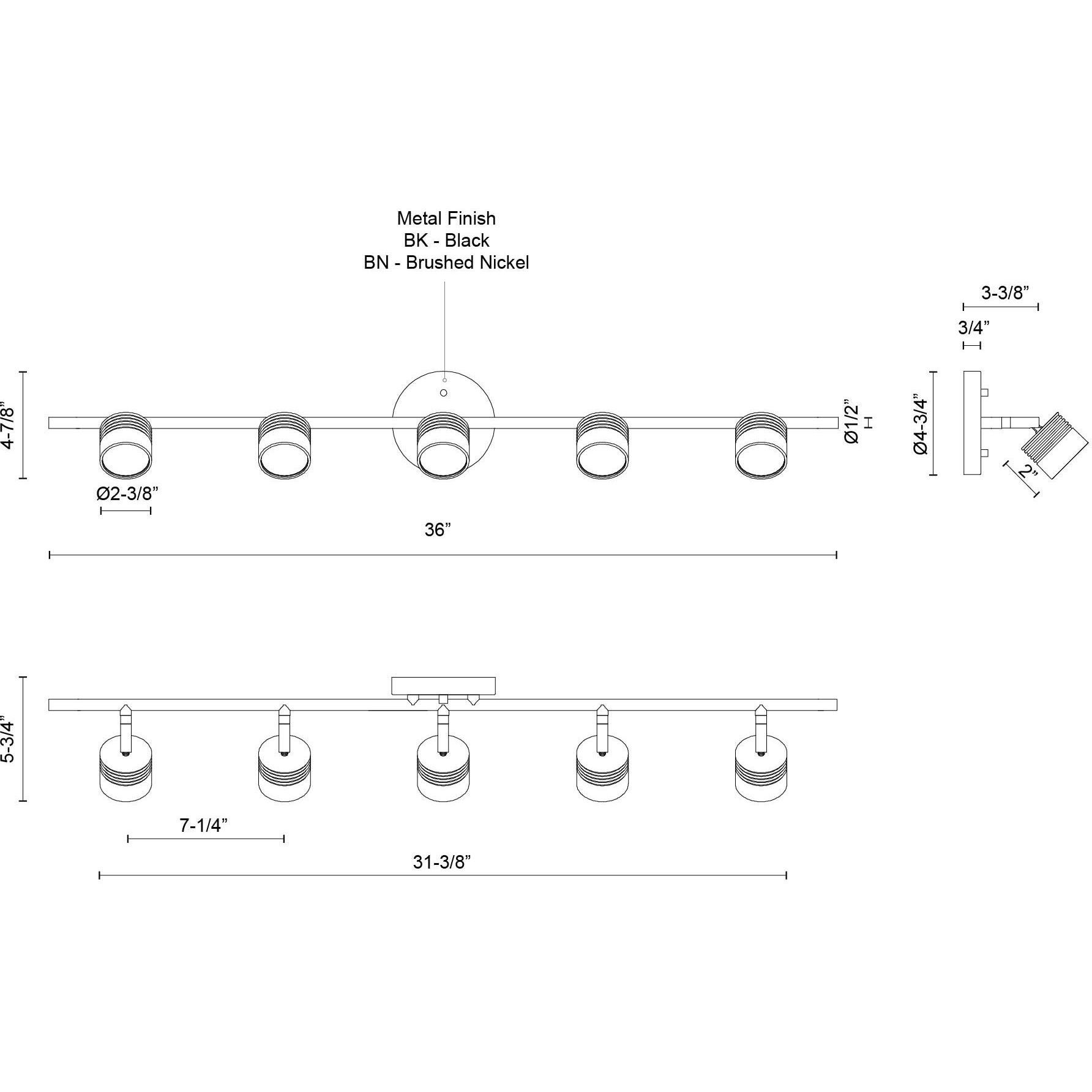 Lyra 1 Light 120V Brushed Nickel Track Light Ceiling Light