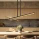 Shift Linear Pendant Ceiling Light in Black and Brushed Gold