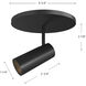 Downey LED 4.38 inch Black Semi-Flush Mount Ceiling Light