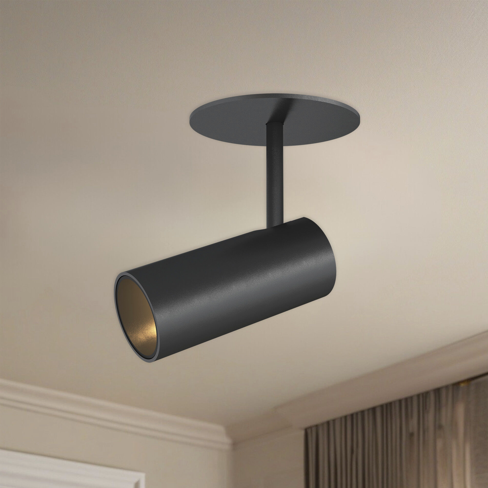 Downey LED 2.38 inch Black Semi-Flush Mount Ceiling Light