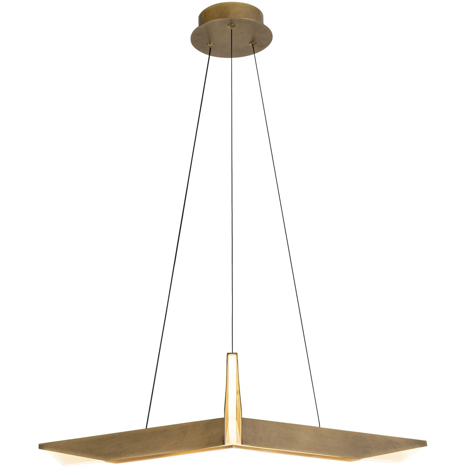 Tachi LED 31.13 inch Vintage Brass Pendant Ceiling Light