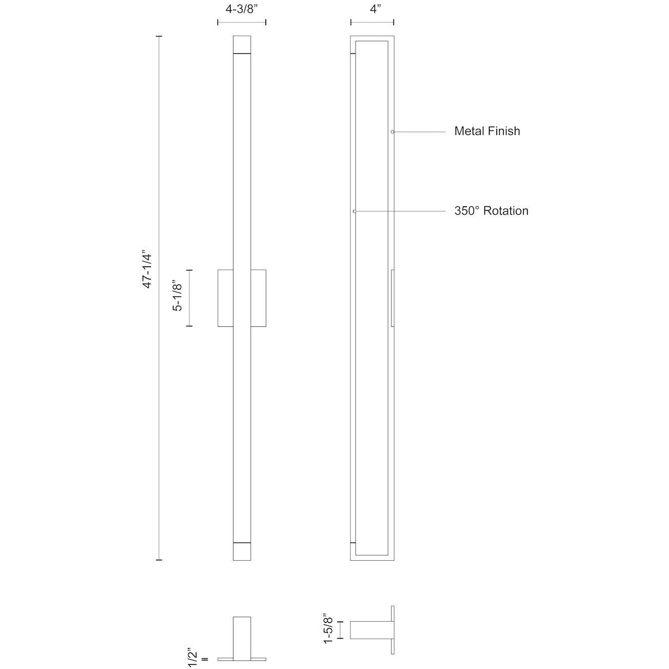 Swivel Wall Sconce Wall Light in Black