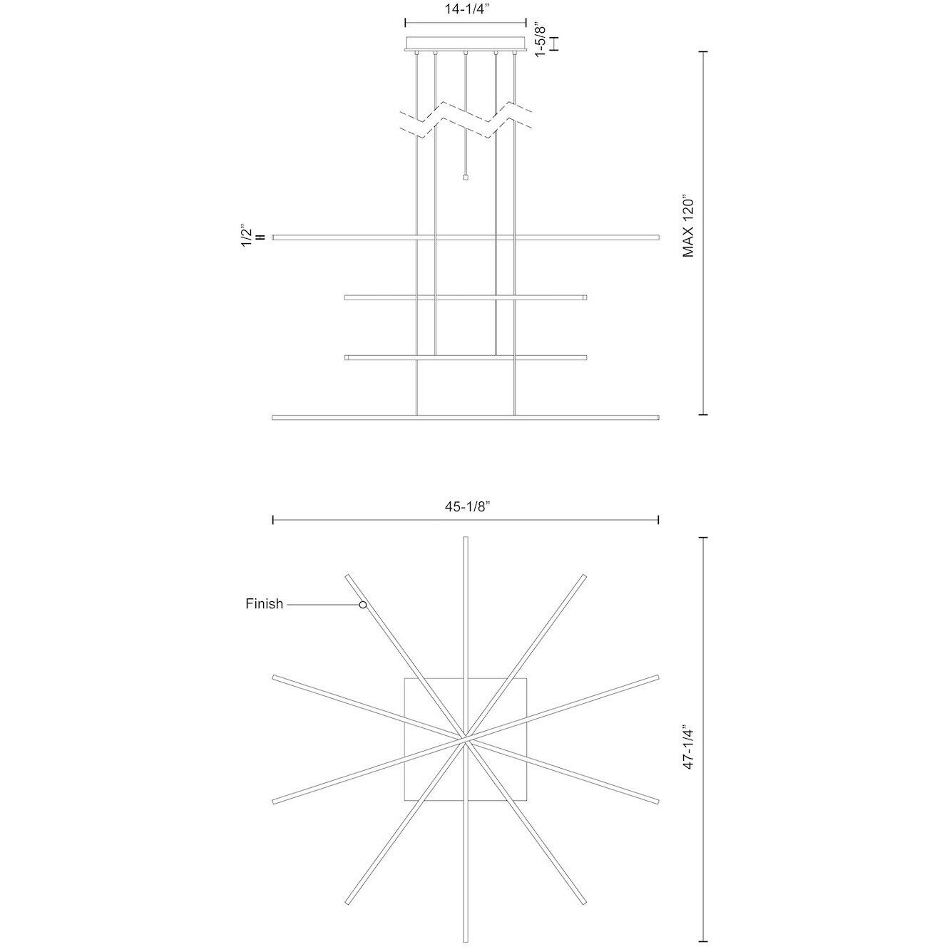 Vega Minor Multi Pendant Ceiling Light in Brushed Gold