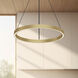 Cerchio LED 17.75 inch Brushed Gold Pendant Ceiling Light