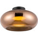Trinity LED 14.25 inch Black Semi-Flush Mount Ceiling Light in Copper Glass