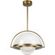 Bowery LED 14.13 inch Vintage Brass Pendant Ceiling Light