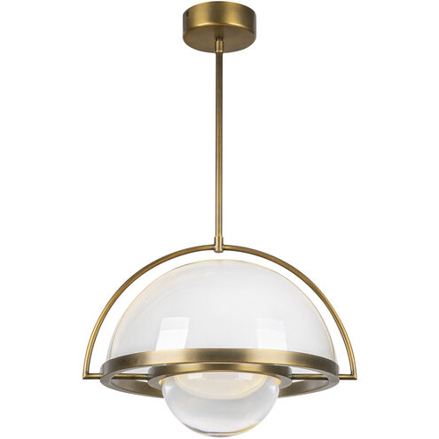 Bowery LED 14.13 inch Vintage Brass Pendant Ceiling Light
