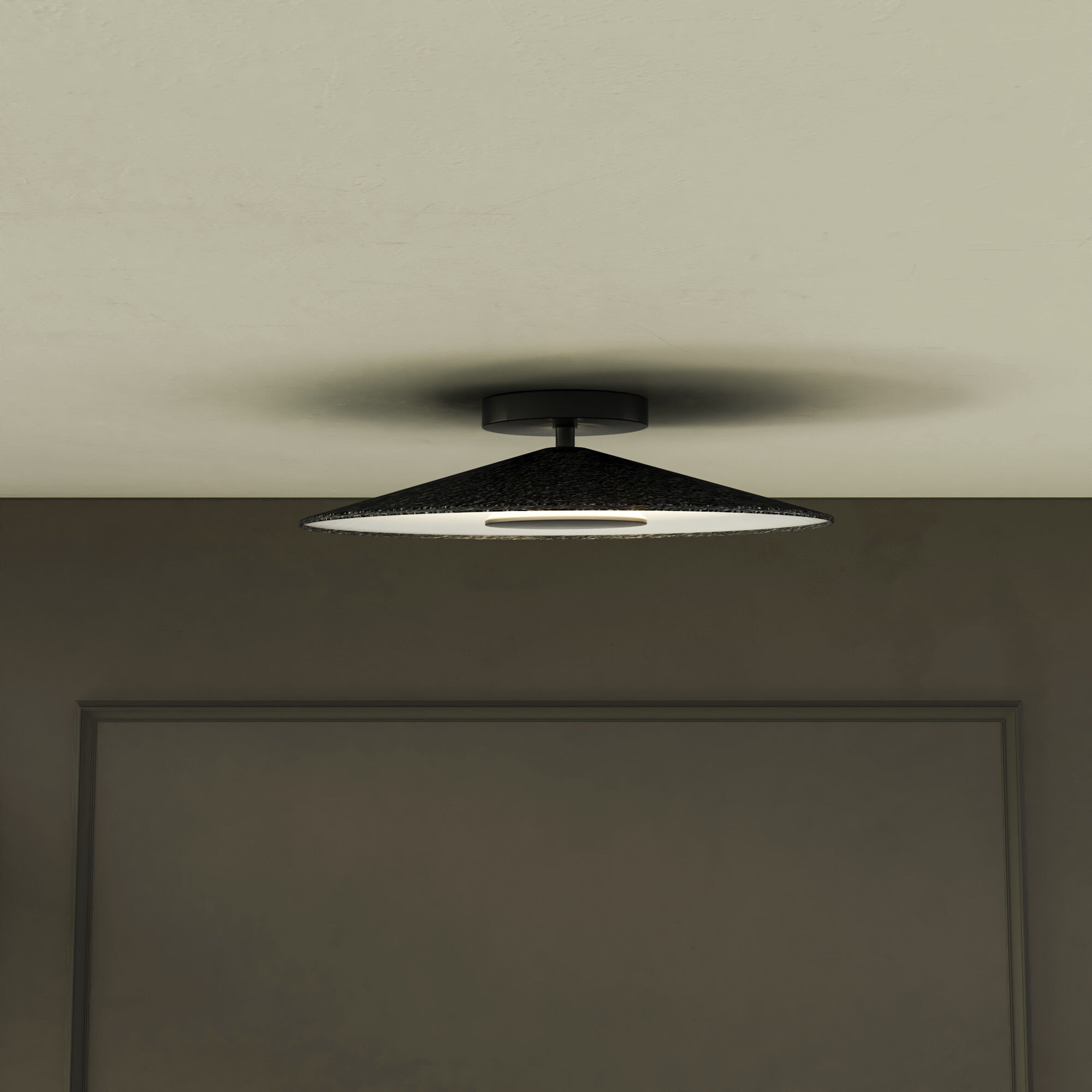 Cruz Wall Sconce Wall Light in Metal - Black and White, Spun Aluminum Shade