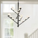 Cypress LED 18 inch Black/Opal Glass Chandelier Ceiling Light