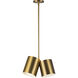 Keiko 2 Light 6 inch Brushed Gold Pendant Ceiling Light