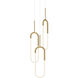 Huron Multi Pendant Ceiling Light in Brushed Gold