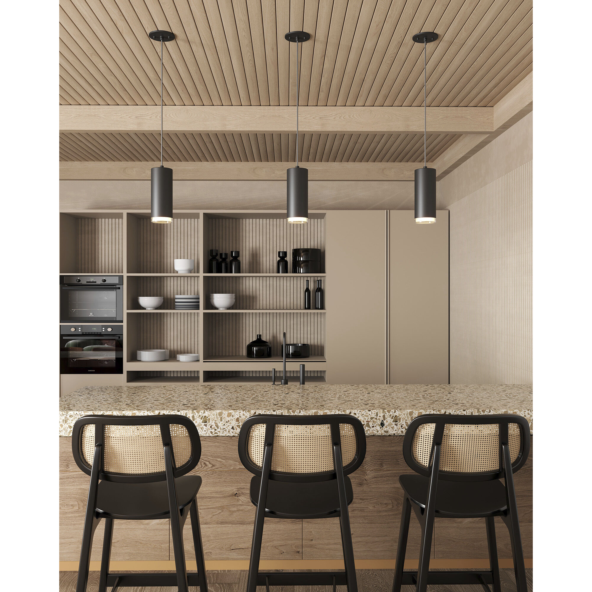 Cameo Pendant Ceiling Light in Black