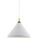 Dorothy Pendant Ceiling Light in White with Gold Detail