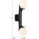 Briar 2 Light 5.13 inch Black Wall Sconce Wall Light