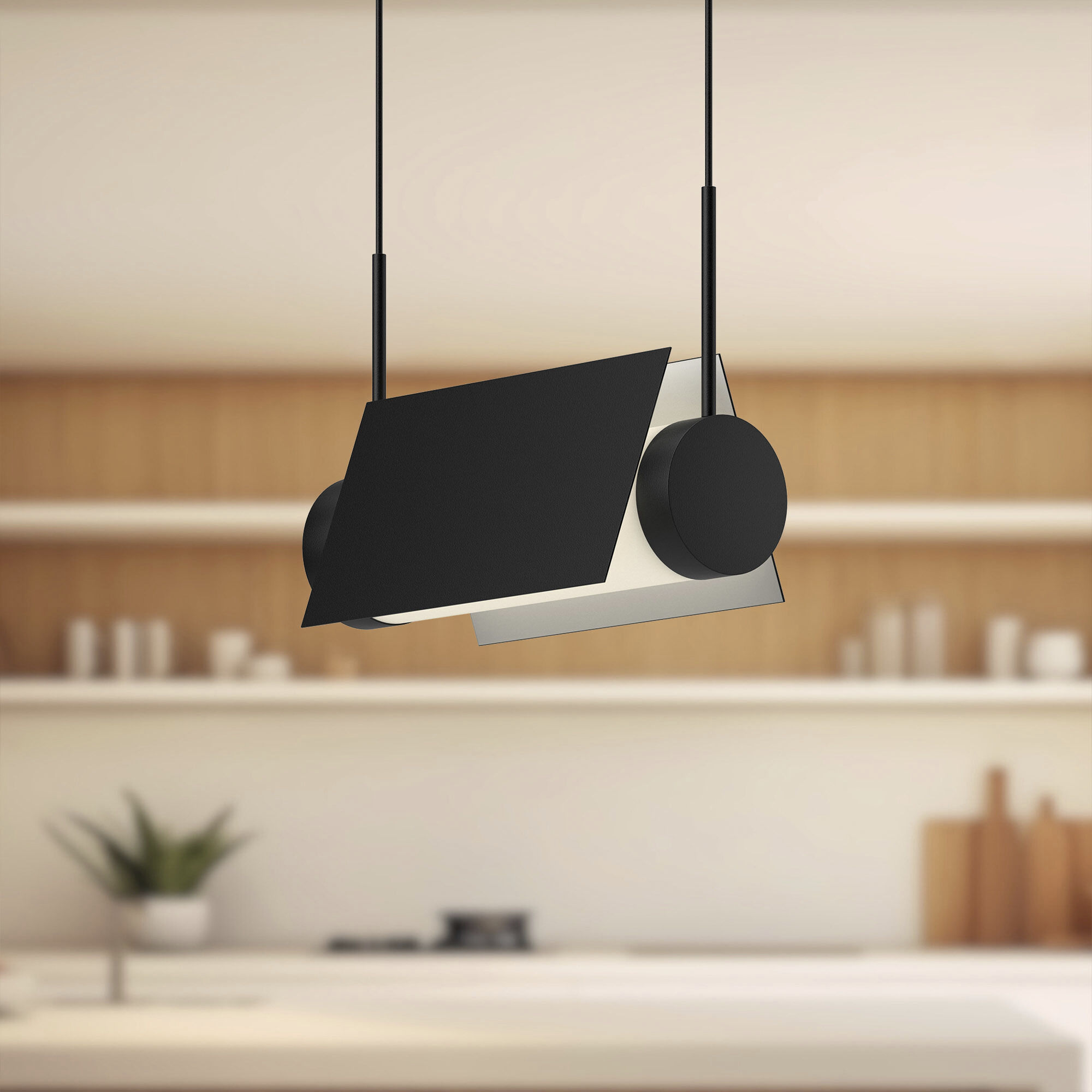 Phoenix LED 9 inch Black/White Linear Pendant Ceiling Light