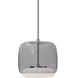 Enkel Pendant Ceiling Light in Brushed Nickel, Smoked Glass