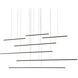 Chute Motion LED 70.88 inch Black Multi-Pendant Ceiling Light