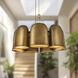 Bell 19.38 inch Vintage Brass Chandelier Ceiling Light