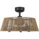 Isla 23.13 inch Matte Black Ceiling Fan in Matte Black and Braided Rope