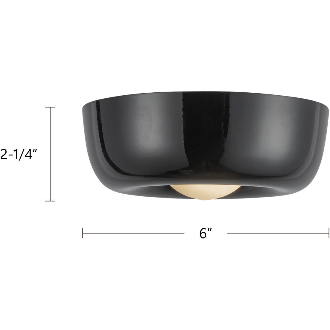 Hayden LED 6 inch Glossy Black Flush Mount Ceiling Light
