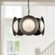 Cleo LED 16 inch Black/Opal Glass Chandelier Ceiling Light