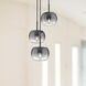 Samar 3 Light 14 inch Black Chandelier Ceiling Light in Transition Smoked Glass