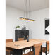 Maestro LED 37.75 inch Black/Gold Linear Pendant Ceiling Light in Black and Gold