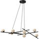 Amara LED 16.5 inch Black/Glossy Opal Glass Chandelier Ceiling Light