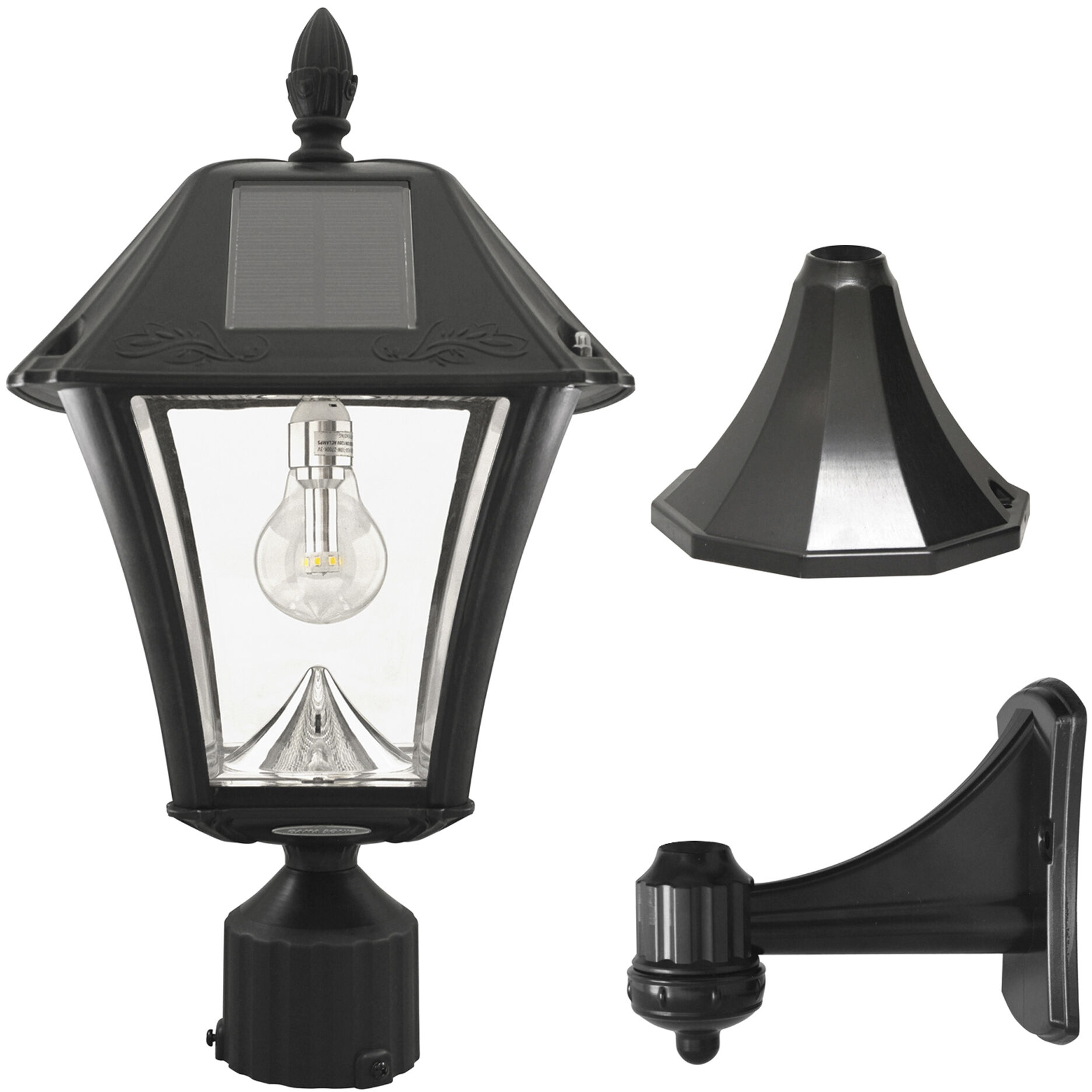 Baytown II LED 19 inch Black Outdoor Post Light, Solar