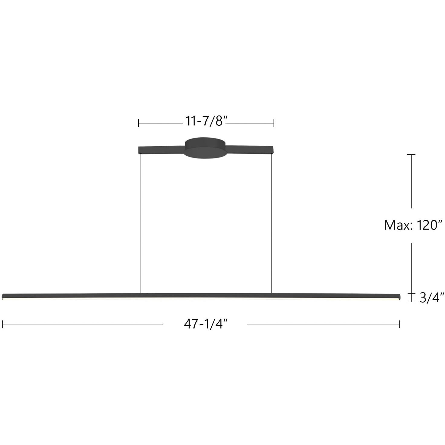 Chute LED 47.25 inch White Linear Pendant Ceiling Light