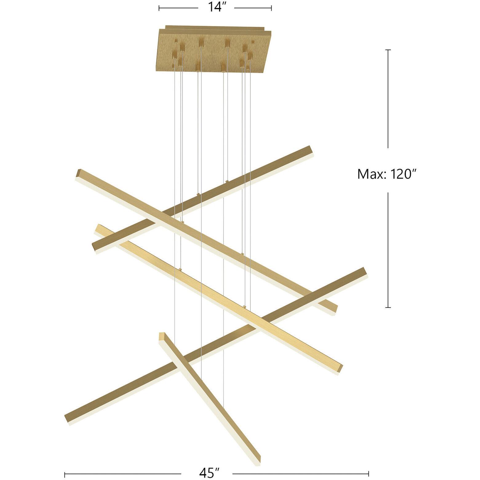 Vega Multi Pendant Ceiling Light in Brushed Gold