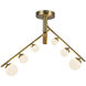 Cypress LED 7.38 inch Brushed Gold/Opal Glass Semi-Flush Mount Ceiling Light