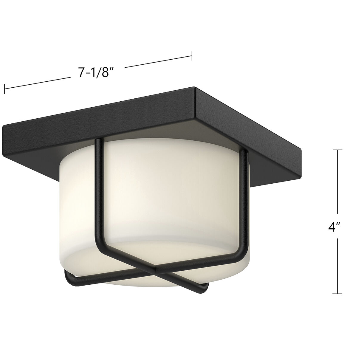 Regalo LED 7.13 inch Black/Opal Glass Flush Mount Ceiling Light