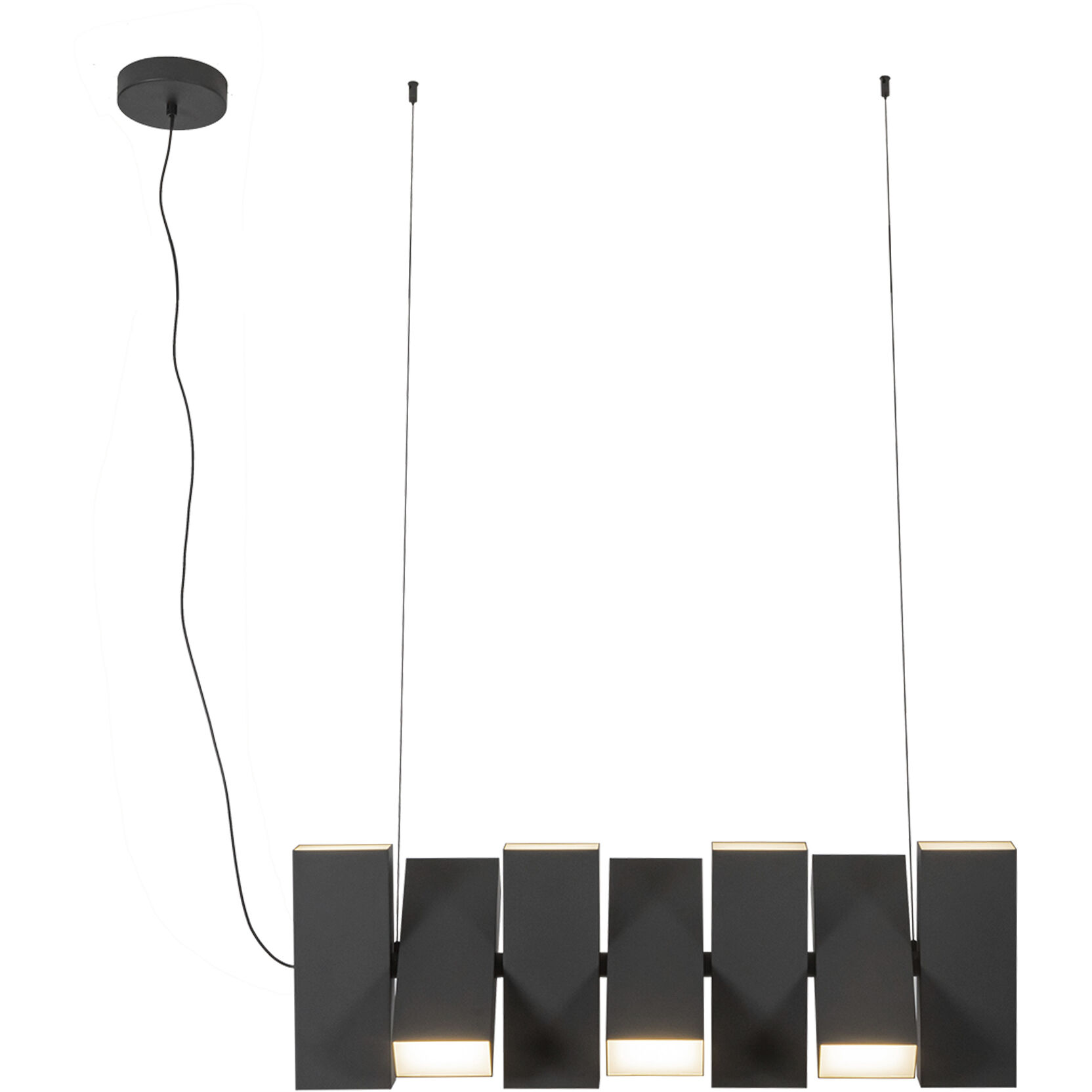 Domino LED 35.5 inch Black Linear Pendant Ceiling Light