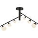 Cypress LED 7.38 inch Black/Opal Glass Semi-Flush Mount Ceiling Light
