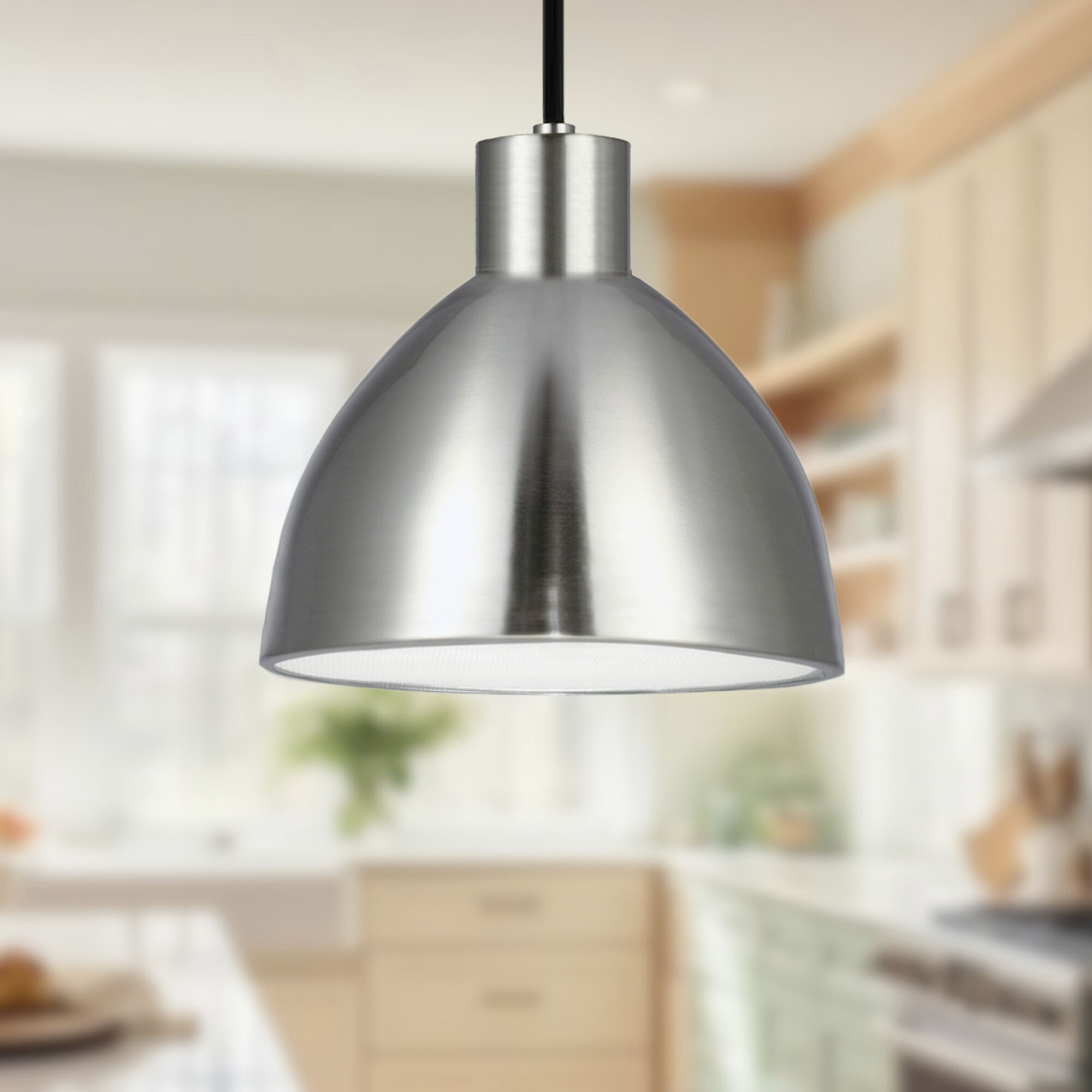 Chroma Pendant Ceiling Light in Brushed Nickel