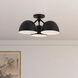 Fosso 3 Light 17 inch Black Semi-Flush Mount Ceiling Light