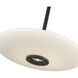 Kyoto LED 17.75 inch Black Pendant Ceiling Light in Glossy Opal Glass Shade