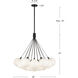 Bolla LED 28 inch Chrome Chandelier Ceiling Light in Clear Glass Shade