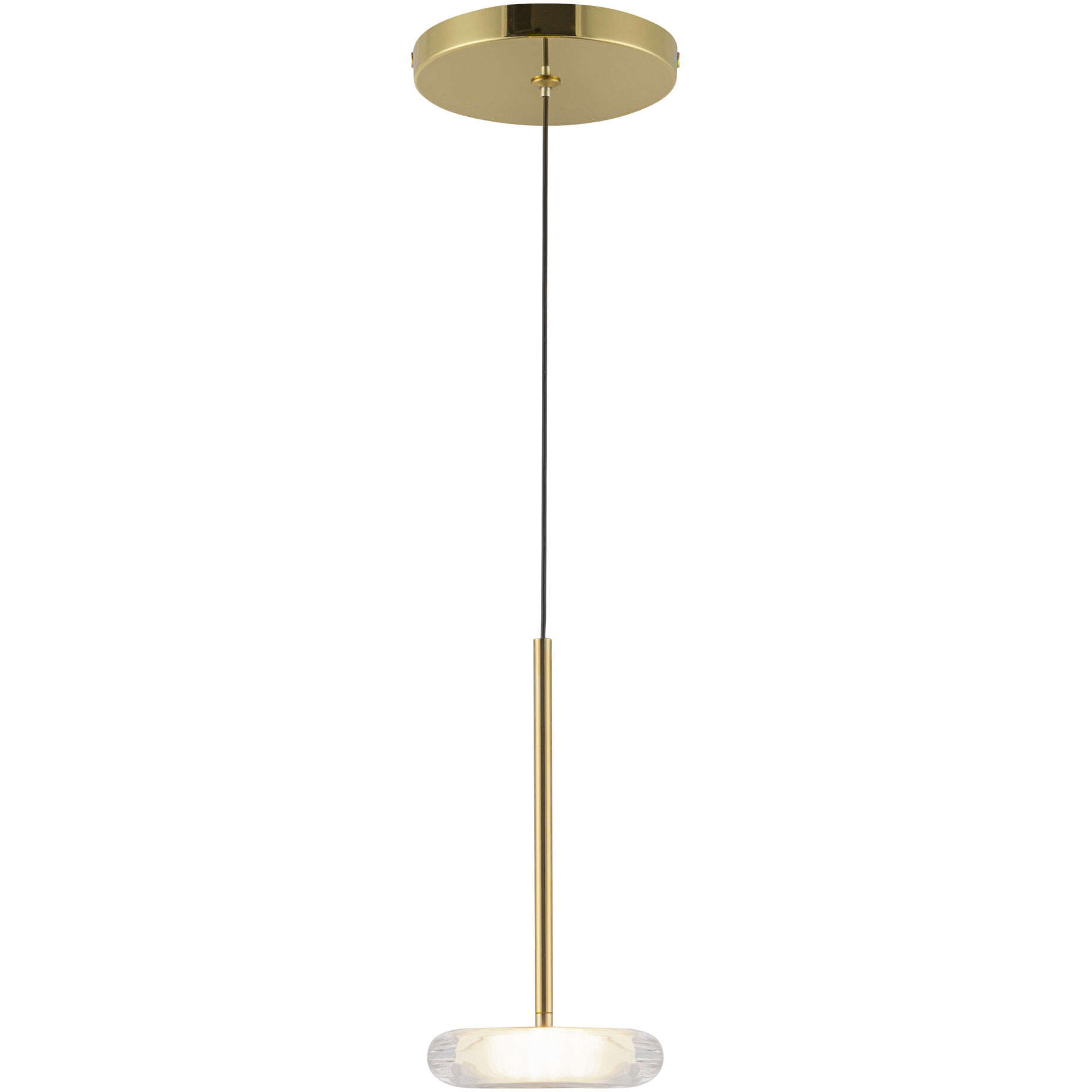 Stephord LED 4 inch Metallic Brass/Clear Glass Pendant Ceiling Light in Clear Glass Shade