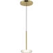 Stephord LED 4 inch Metallic Brass/Clear Glass Pendant Ceiling Light in Clear Glass Shade