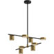 Jayden LED 40 inch Black/Brushed Gold Chandelier Ceiling Light in Black and Brushed Gold