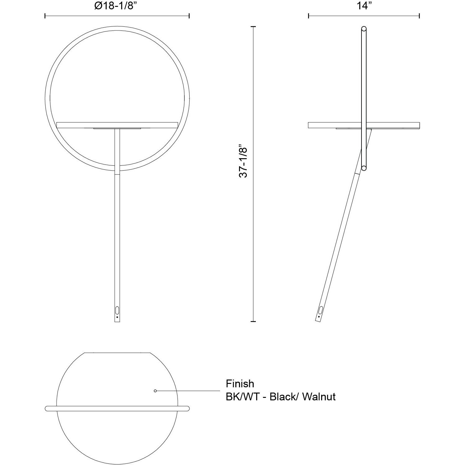 Maya 37.13 inch 14.00 watt Black/Walnut Floor Lamp Portable Light