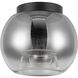 Samar 1 Light 7.5 inch Black/Smoked Flush Mount Ceiling Light in Transition Smoked Glass