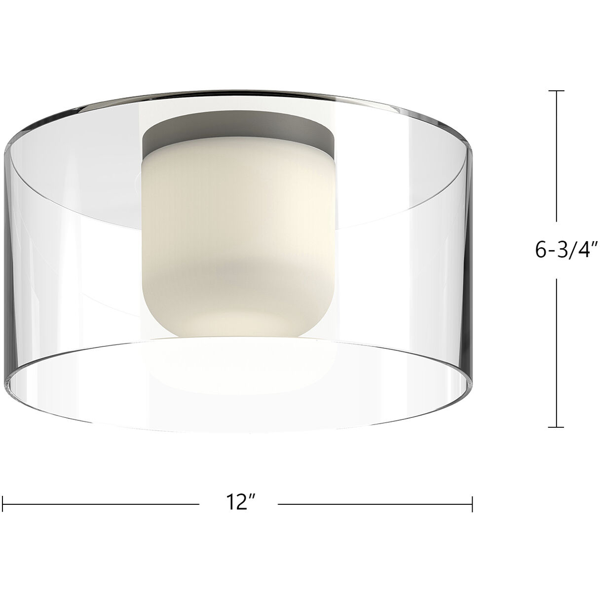 Birch LED 12 inch Brushed Gold/Clear Flush Mount Ceiling Light
